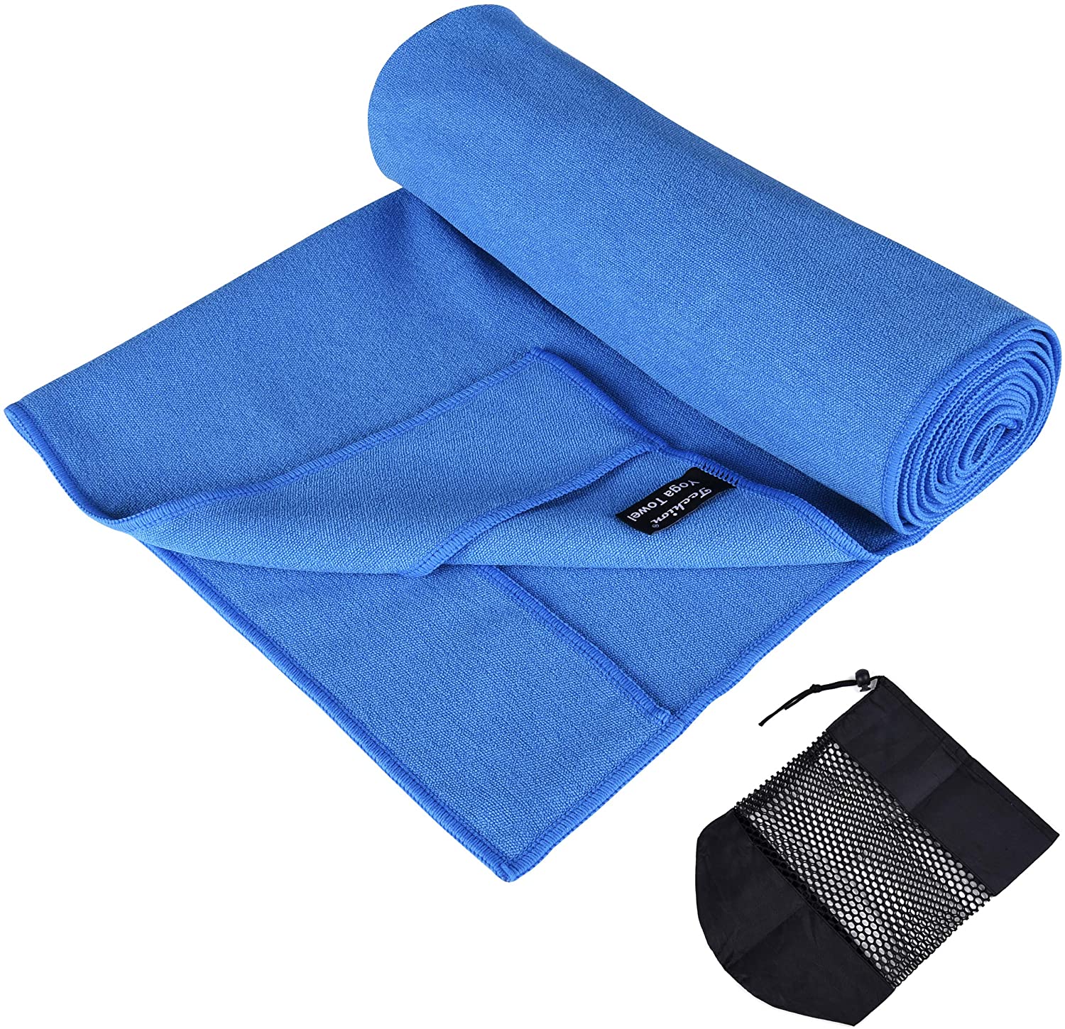 Blue Non-Slip Microfiber Hot Yoga Towel with Carry Bag - Hobby Monsters